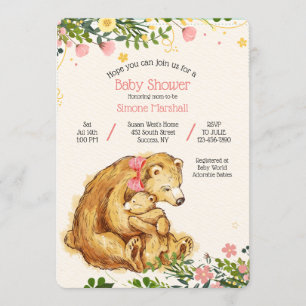 Mama Bear Baby Bear Dusche Einladung