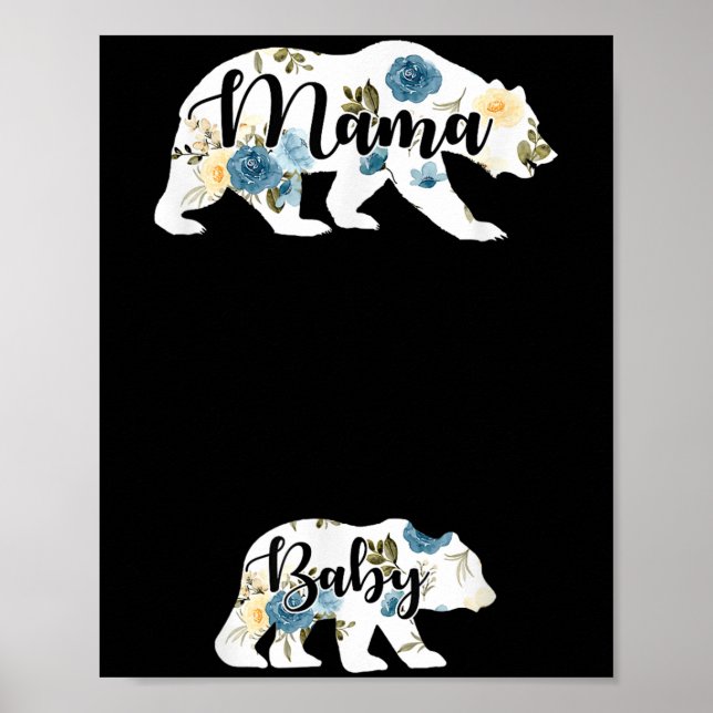 Mama Bear Baby Bear Pregnancy Pregnant Mom Mothers Poster (Vorne)
