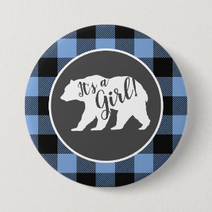 Mama Bear Baby Dusche Woodland Lodge Boy Blue Button