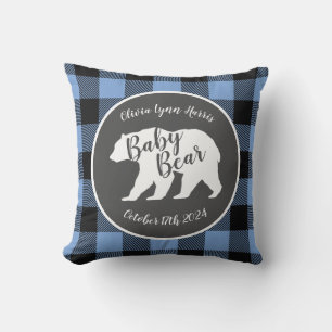 Mama Bear Baby Dusche Woodland Lodge Boy Blue Kissen