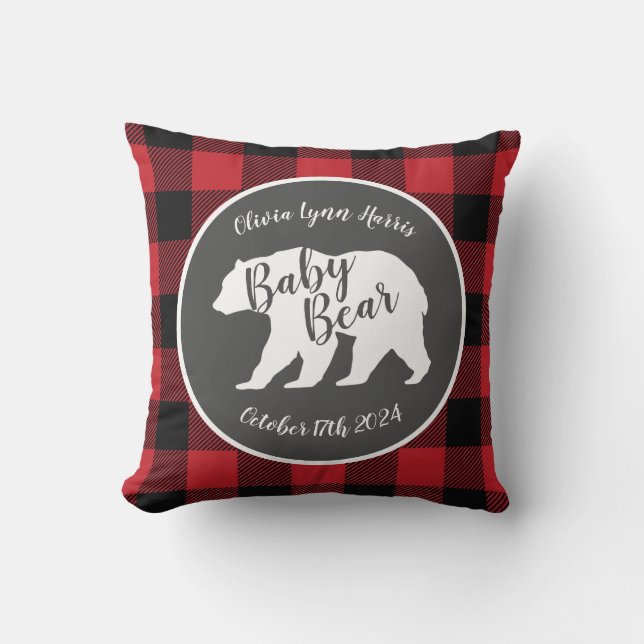 Mama Bear Baby Shower Woodland Lodge Kissen (Vorderseite)