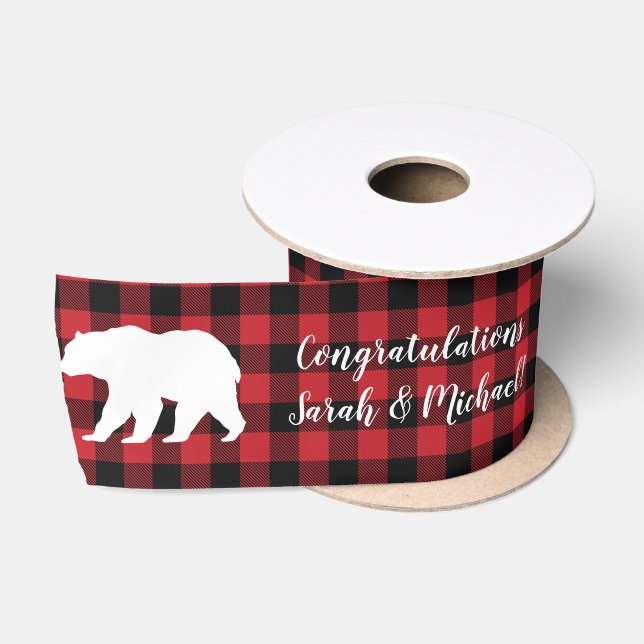 Mama Bear Baby Shower Woodland Lodge Satinband (Spule)
