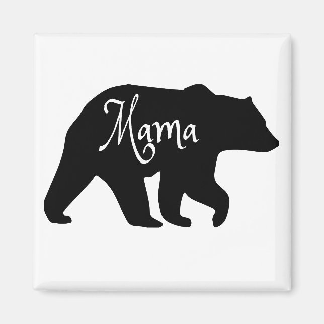Mama Bear black and white Magnet (Vorne)