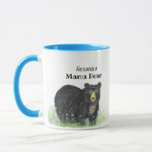 ~ Mama Bear ~ Black Bar Blue Trial Tasse