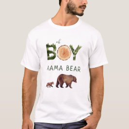 Mama Bear Boy Woodland Baby Shower  T-Shirt