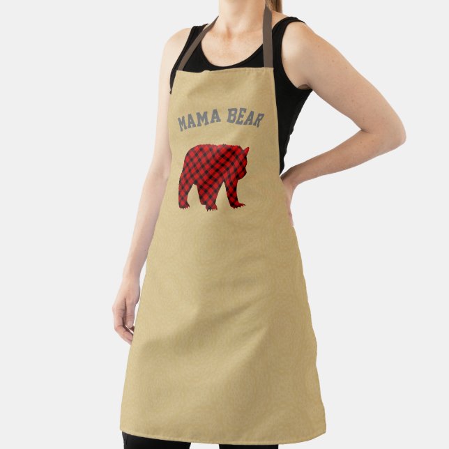 Mama Bear Büffel karierter Bär Weihnachten Schürze (InSitu)