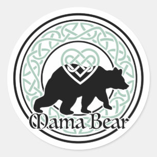 Mama Bear Celtic Circle of Love and Strength Runder Aufkleber