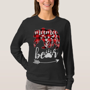 Mama Bear Christmas Pajama Buffalo Red Kariert Mam T-Shirt