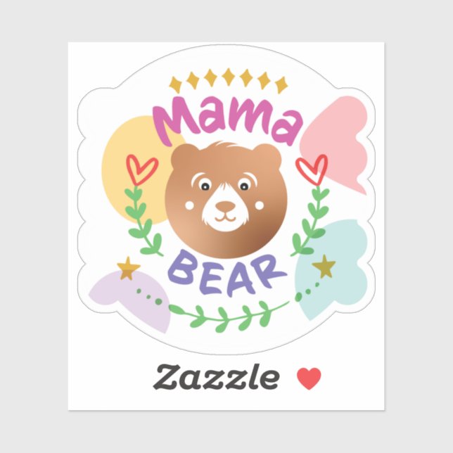 Mama Bear Cozy #4 Aufkleber (Blatt)