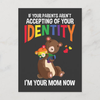 Mama Bear Cuddle Relationship Rainbow Color Postkarte