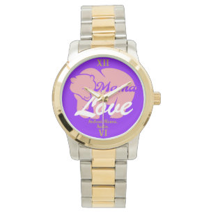 Mama Bear Einfache und elegante Namen Personalisie Armbanduhr