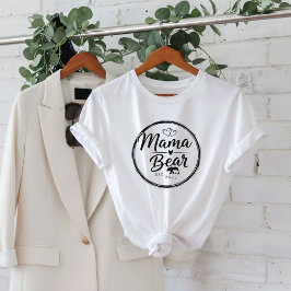 Mama Bear Est 20XX Wild Heart Line Art T-Shirt