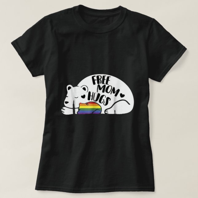 Mama Bear Free Mama Hugs T-Shirt (Design vorne)