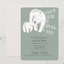Mama Bear Green Neutral Baby Dusche