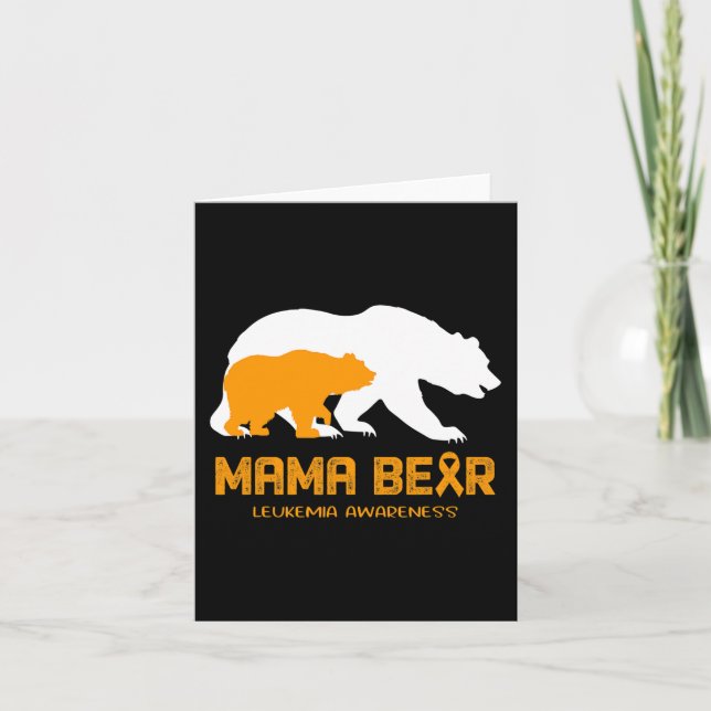 Mama Bear LEUKEMIA Bewusstsein für Frauen Männer Karte (Vorderseite)