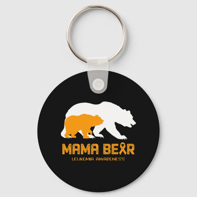 Mama Bear LEUKEMIA Bewusstsein für Frauen Männer Schlüsselanhänger (Vorderseite)