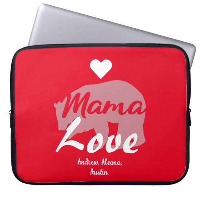 Mama Bear Mama Kid Namen Personalisiert anpassen Laptopschutzhülle (Vorderseite)