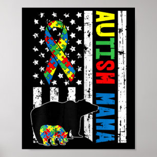 Mama Bear Matching Family Autism Awareness Geschen Poster