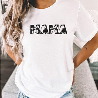 Mama Bear Minimalistisch Mountain Mother T - Shirt