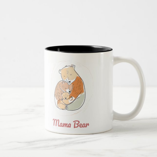 Mama Bear Mothers Day Zweifarbige Tasse (Rechts)