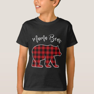 Mama Bear Pajama Red Buffalo Xmas Funny Family Chr T-Shirt