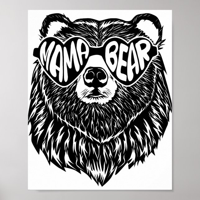 Mama Bear Png JPG Pdf Files, Mama Baby Bear Poster (Vorne)