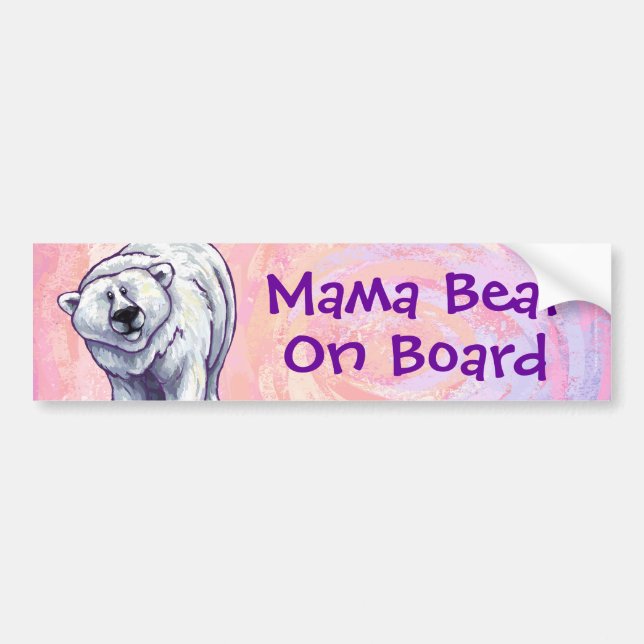 Mama Bear Polar Bear Bumper Sticker Autoaufkleber (Vorne)