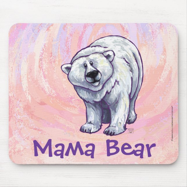 Mama Bear Polar Bear Mousepad (Vorne)