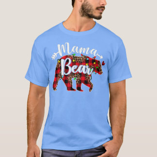 Mama Bear Red Buffalo Kariert Weihnachts Pajama Ma T-Shirt