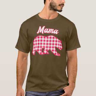 Mama Bear Red Gingham Kariert T-Shirt