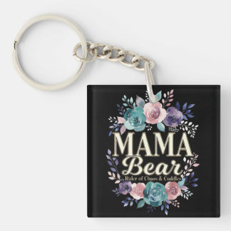 Mama Bear Ruler Of Chaos And Cuddles Floral Gift Schlüsselanhänger