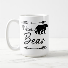 Mama Bear Schwarz-weiß Kaffeetasse