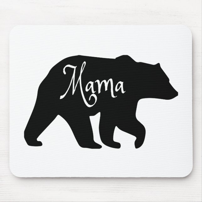 Mama Bear schwarz-weiß Mousepad (Vorne)