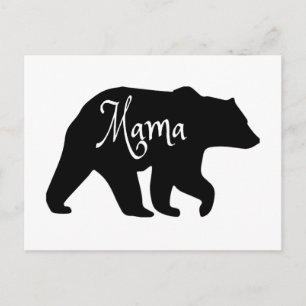 Mama Bear schwarz-weiß Postkarte