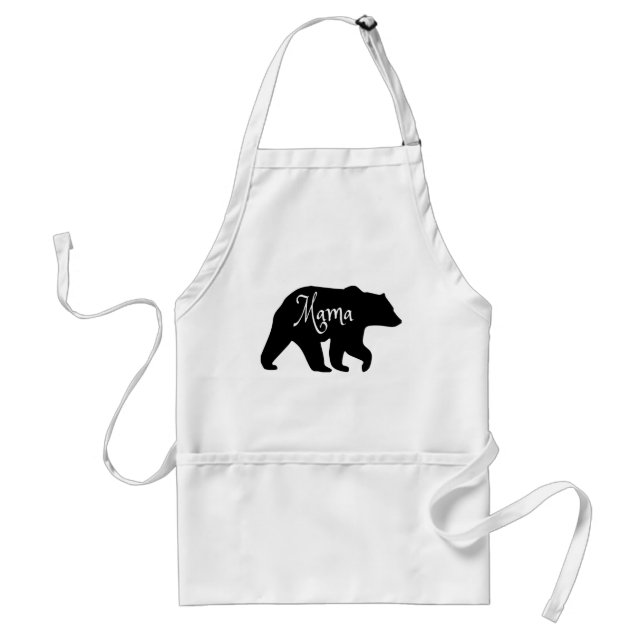 Mama Bear schwarz-weiß Schürze (Vorne)