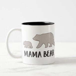 Mama Bear Stickerei Look Zweifarbige Tasse