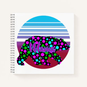 Mama Bear Sunset Polka Dots Happy Mütter Day Notizbuch
