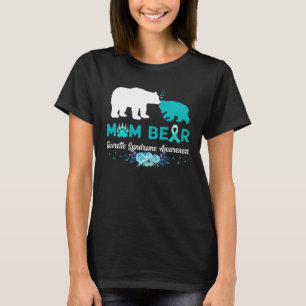 Mama Bear Tourette Syndrome Awareness Aquamarin Ri T-Shirt