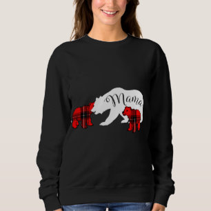 Mama Bear Two Cubs Karierte Mama Weihnachten Pajam Sweatshirt