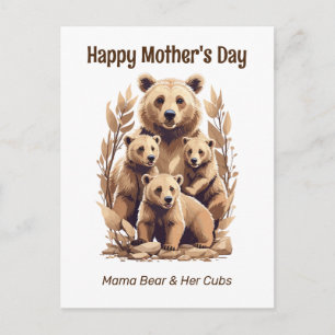 Mama Bear und ihre Jungs - Frohe Muttertag Postkarte
