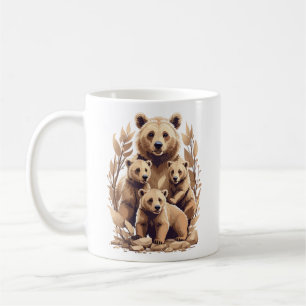 Mama Bear und ihre Naben - wild lebende Liebe Kaffeetasse