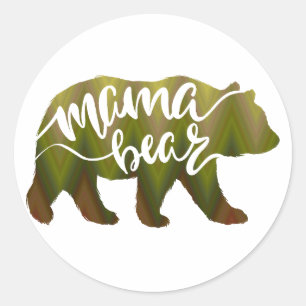 Mama bear - Wählen Sie die Hintergrundfarbe Runder Aufkleber