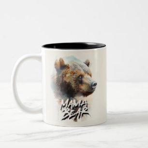 Mama Bear Watercolor Mutter Rustikal Zweifarbige Tasse