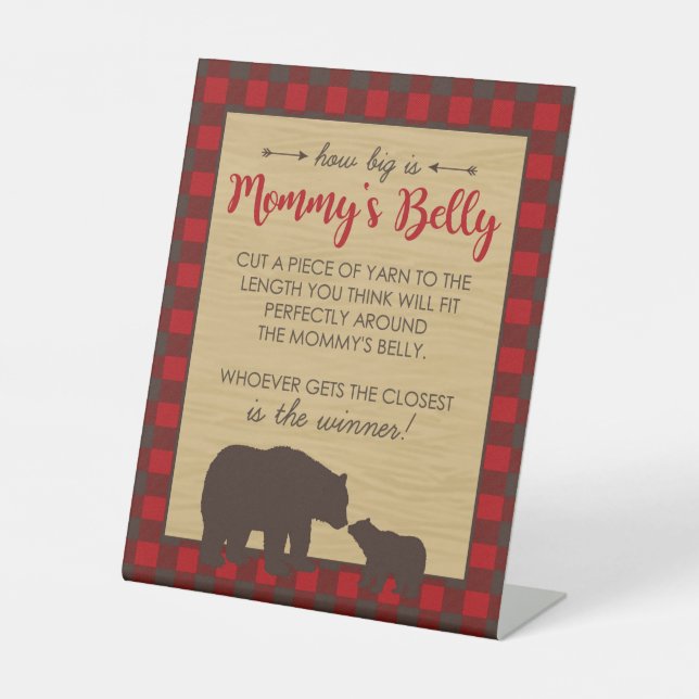 Mama Bear Wie groß ist Mama's Bauchduschenspiel Sockelschild (Vorderseite)