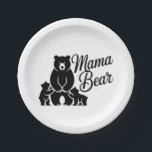 Mama Bear with Cubs Cute Family Bear Pappteller<br><div class="desc">Adorable Mama Bear with Cubs design symbolizing love, protection, and family. This cute bear illustration features a proud mama bear with her little cubs, making it a perfect gift for moms who cherish their children. Great for Mother’s Day gifts, baby shower presents, new moms, birthdays, or family-themed products. A sweet...</div>