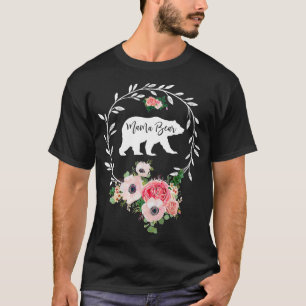 Mama Bear Xmas Familie Weihnachten Pajama Blume Ma T-Shirt