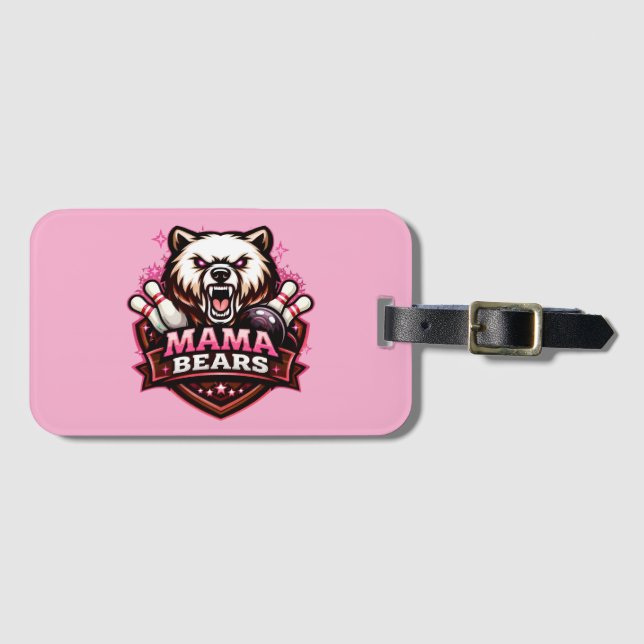 Mama-Bears-Bowlingteam-Logo Gepäckanhänger (Vorderseite (Horizontal))