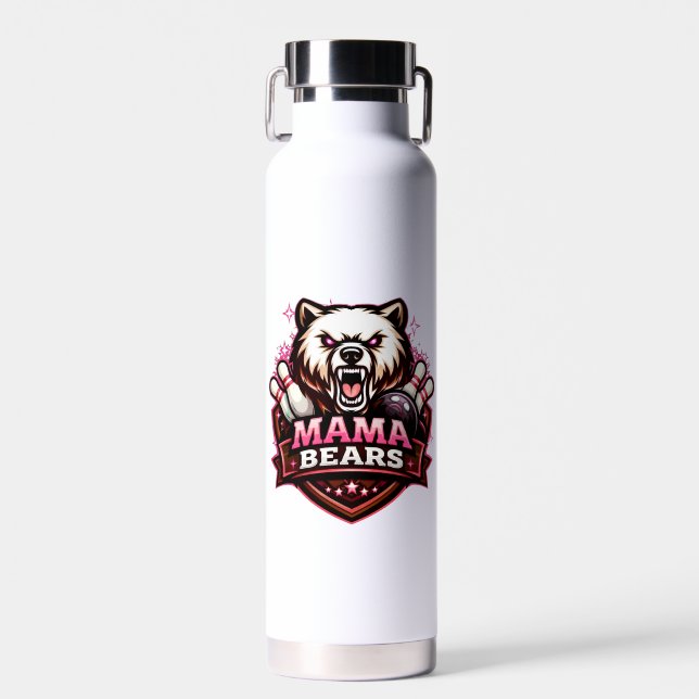 Mama Bears Damen-Bowlingteam-Logo Trinkflasche (Vorne)