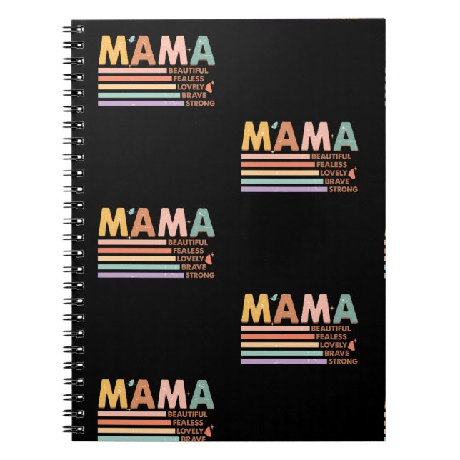 Mama Beautiful Fearless Lovely Brave Strong Notizblock (Vorderseite)