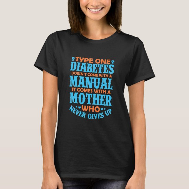 Mama bei Frauen Typ-1-Diabetes T-Shirt (Vorderseite)